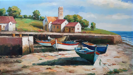 2164-T3 | 90cm x 60cm | bateaux sur terre 